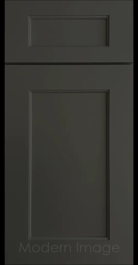 Carlsbad II Shaker kitchen cabinets with distinct line detailing in Iron Ore color.